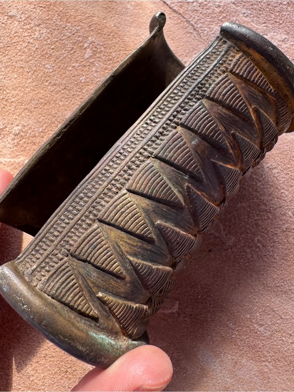 African Lost Wax Cuff Burkina Faso Bronze Wide Statement Currency Bracelet 332g - Picture 9 of 17